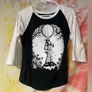 Disney nightmare before Christmas, Jack and Sally baseball style long sleeve